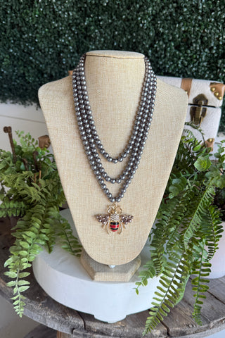 Buzzed Necklace Grey/Gold