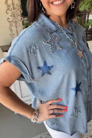 Nova Top Lt Denim Shirts & Tops Sage & Fig