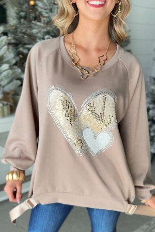 Double Love Taupe Shirts & Tops EZ
