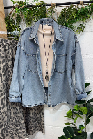 Sierra Shirt Denim by Bibi Shirts & Tops Bibi