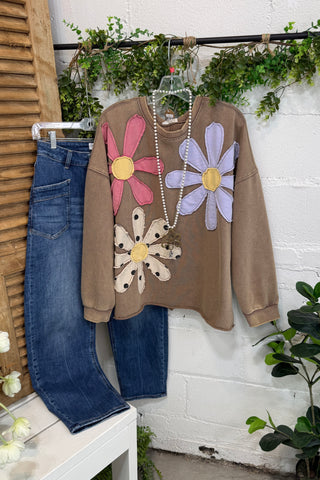 Petal Crush Top Mocha by Easel