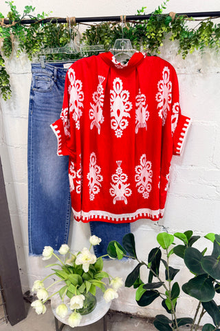 Madrid Cherry Red by Umgee Shirts & Tops Umgee