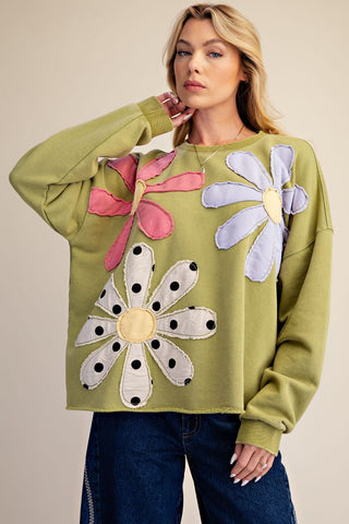 Petal Crush Top Matcha by Easel