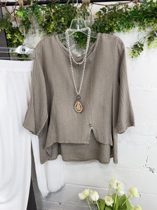 Aneesa Top Taupe Shirts & Tops Sole Luna