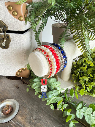 Spangled USA Bracelet Set Bracelets Accessories To Go