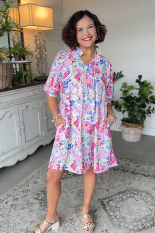 Stella Dress Pink Floral Dresses Haptics