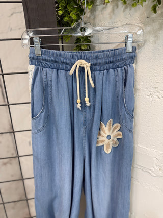 Nessa Joggers Lt Denim Pants Blublu