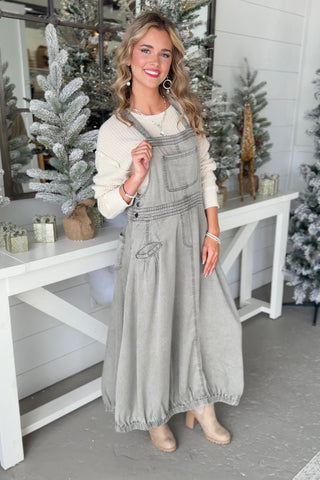 Josie Romper Dress Sage Grey by Easel Dresses Easel