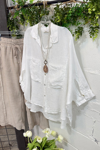 Dauphin Island Top White Shirts & Tops Acqua & Limone