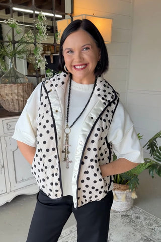 Lotsa Dots Vest Cream by Bibi Vest Jacket Bibi
