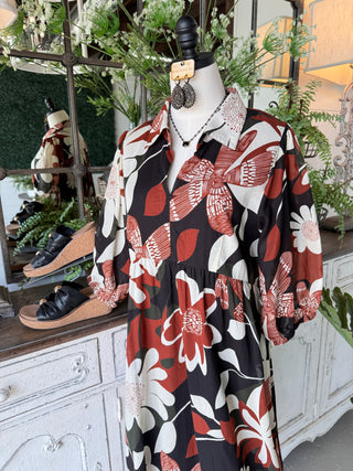 Flora Dress Rust Mix by Umgee Dresses Umgee