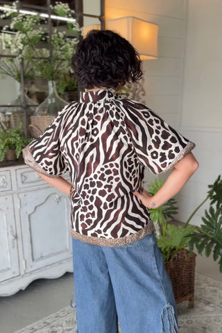 Hear Me Roar Top Brown by Umgee
