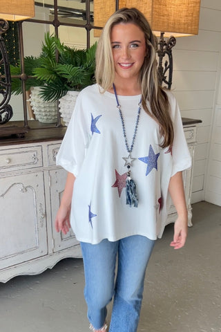 Star Bright Top Baby Blue Shirts & Tops Peach Love