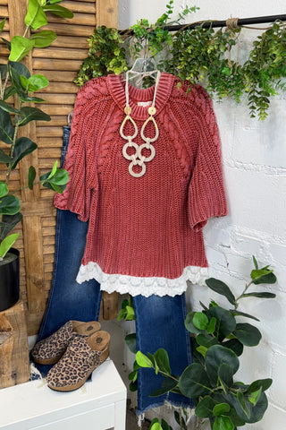 Trinka Sweater Rust by Easel
