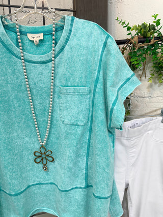 Lisbeth Top Aqua Shirts & Tops Sage+Fig