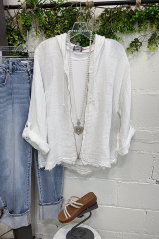 Matilda Linen Jacket White Shirts & Tops YOLLY