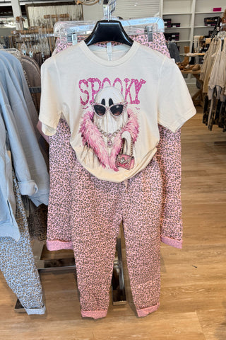 Spooky Ghost Blingy Tee Natural RESTOCK Soon T Shirt The Crystal Ranch