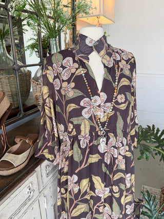 Sharon Long Dress Brown by Umgee Dresses Umgee