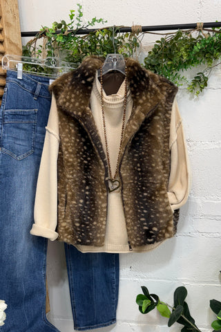 Oh Deer Vest Coffee Vest Wona Trading