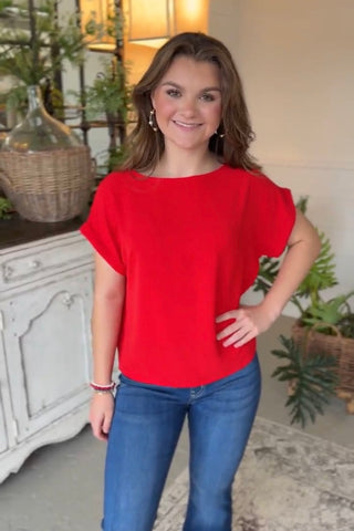Caldwell Top Tomato by Eesome Shirts & Tops eesome