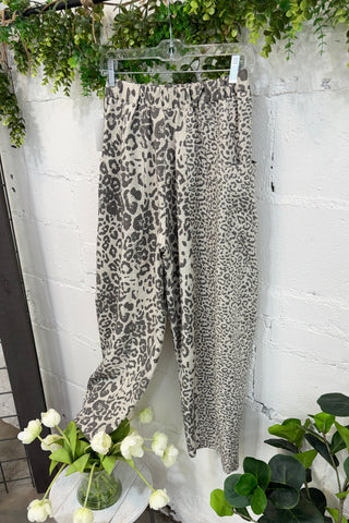 Meow Mix Pants Taupe Leopard