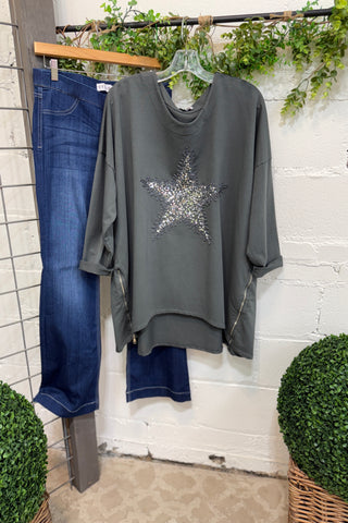 Milani Star Denim Charcoal Shirts & Tops Prospero