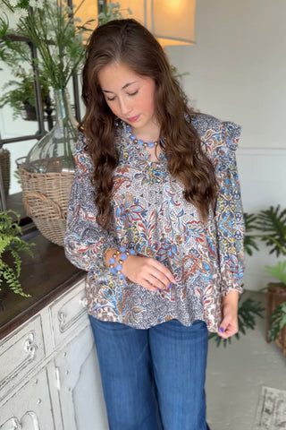Adams Top Navy by Umgee Shirts & Tops Umgee