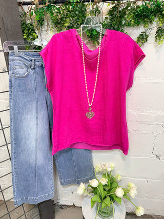 Keely Top Fuchsia Shirts & Tops Giada Fashion