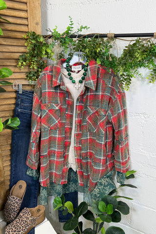 Belinda Shacket Red/Green Shacket Oli & Hali