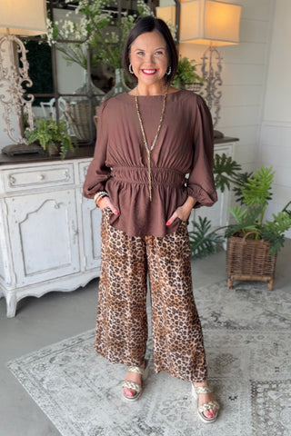 Cheetah Girl Pants Latte by Umgee RESTOCK Soon Pants Umgee