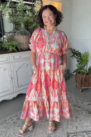 Tea Party Maxi Dress Pink by Umgee