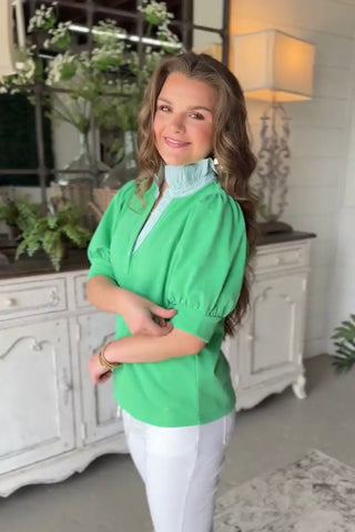 Natasha Top Apple Green by Umgee Shirts & Tops Umgee