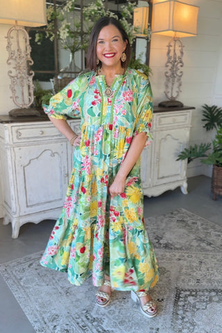 Sweet Gardens Dress Green by Umgee Dresses Umgee