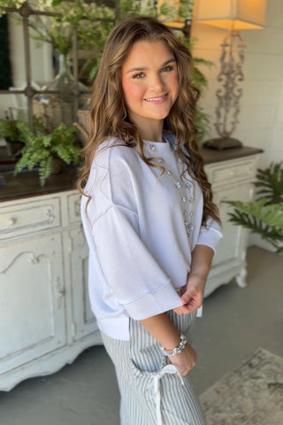 Downy Top White Shirts & Tops Zenana