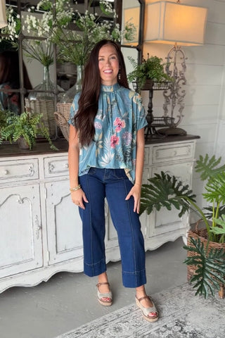 Ricki Top Teal by Umgee