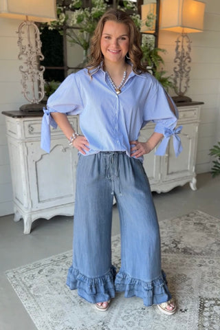 Juanita Top Blue Shirts & Tops Vine & Love
