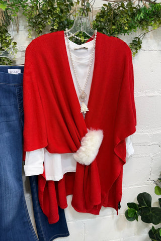 Romie Ruana Wrap Red/Ivory Wrap Wona Trading