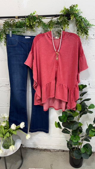 Fly By Top Boho Red by Easel
