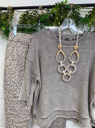 Janie Sweater Mocha Sweater Zenana