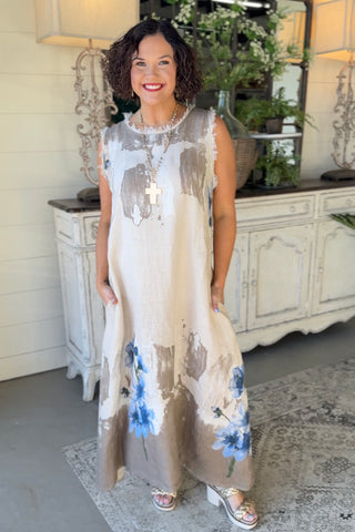 Vanna Long Dress Beige Dresses Prospero