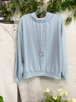 Justine Top Lt Blue Sweatshirt stylive