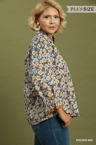 Vestavia Top Brown Mix by Umgee Shirts & Tops Umgee
