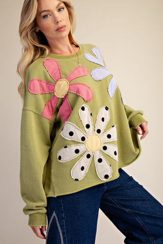 Petal Crush Top Matcha by Easel