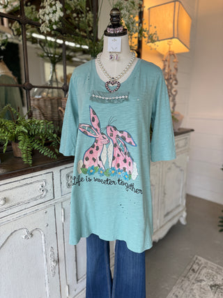 Sweeter Together Tee Aqua T Shirt A Rare Bird