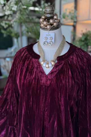 Flutter Top Burgundy by Umgee Shirts & Tops Umgee
