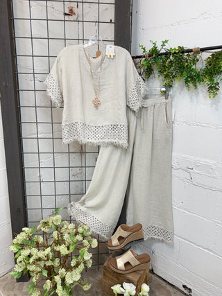 Virginia Linen Pants Beige Pants Allison