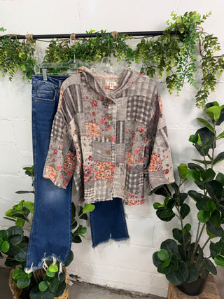 Whoopsie Daisy Top Black Multi by POL
