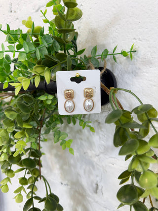 Flint Earrings White by Pink Panache Earrings Pink Panache
