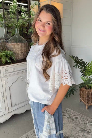 Cheryl Top White by Easel Shirts & Tops Easel