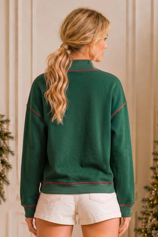 Merry Plaid Top Hunter Green